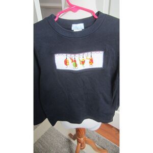 CUTE CUTE CUTE VIVA LA FETE NAVY TEE SMOCKED WITH FISHING LURES SIZE 5